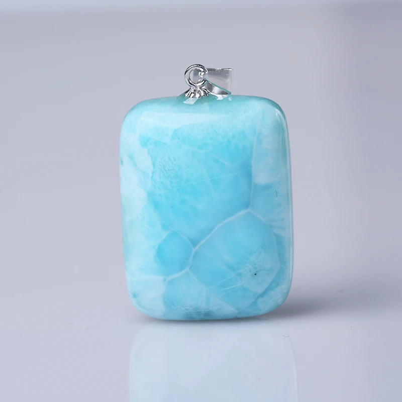 Кулон из натурального камня Larimar серебро 925 пробы инкрустированное модное