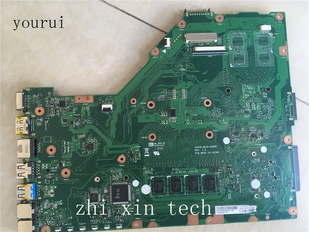 Yourui para Asus X55v X55vd Placa-mãe do Portátil Rev 2.2 Ddr3 com 2gb Ram Teste de Memória ok 100% Original Placa-mãe para notebook - Imagem 3