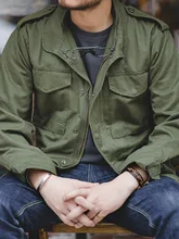  Maden M65 Jackets For Men Army Green Oversize Denim Jacket Military Vintage Casual Windbreaker Solid Coat Clothes Retro Loose 