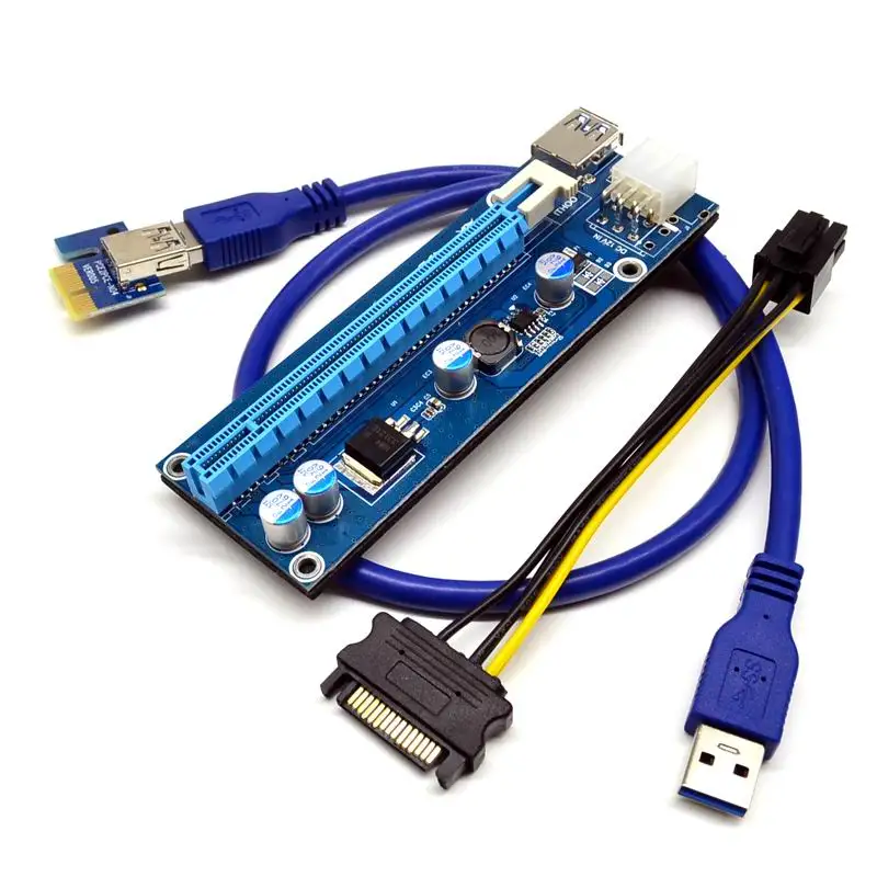 PCIe PCI-E PCI Express Riser Card 1x к 16x USB 3,0 кабель для передачи данных с SATA 15pin штекер к 4pin кабель питания
