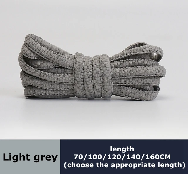 Men's and women's sports shoelaces color flat semicircular shoelace Suitable for all shoes Round laces 23 colors 1 pair Light gray