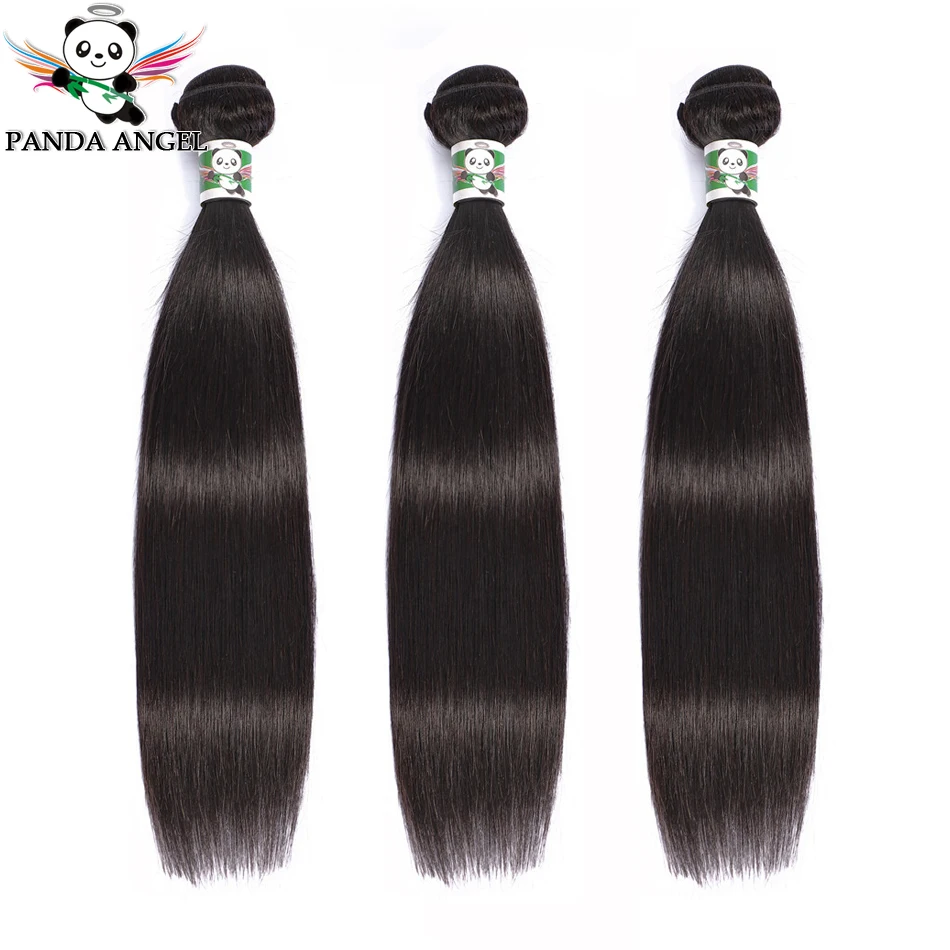 Panda Straight Hair Weave Bundles 100% Human Hair 1 3 Pcs Bundles Deal Remy Brazilian Hair Weaving For Black Women Fast Shipping
