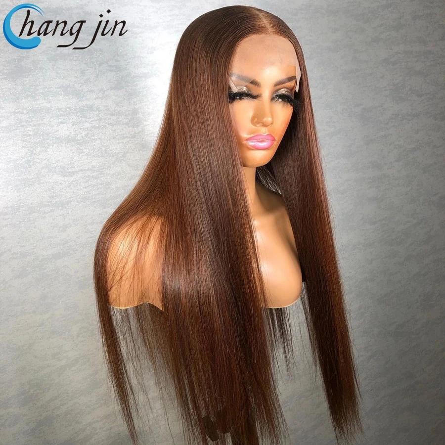 Brown Color 13x4 Human Hair Wigs For Women Malaysian Remy Hair Lace Front Wigs with Baby Straight Lace Closure