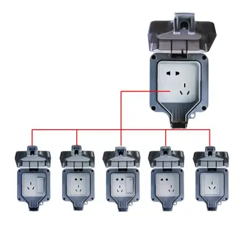 

IP66 Waterproof Outdoor Wall Power Socket 16A EU Standard Electrical Outlet