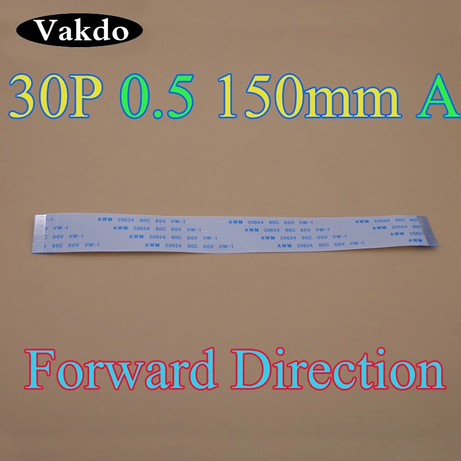 

2-100pcs flexible flat 15cm Cable 0.5mm pitch 30 pin 150mm long Forward FFC FPC Cable 30pin 30p Forward AWM 20624 80C 60V VW-1