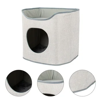

1Pc Cat House Foldable Climbing Double Layer Soft Comforatbel Cat Furniture Cat Tower Kittens Condos Cat Tree Kittens Nest Cat T