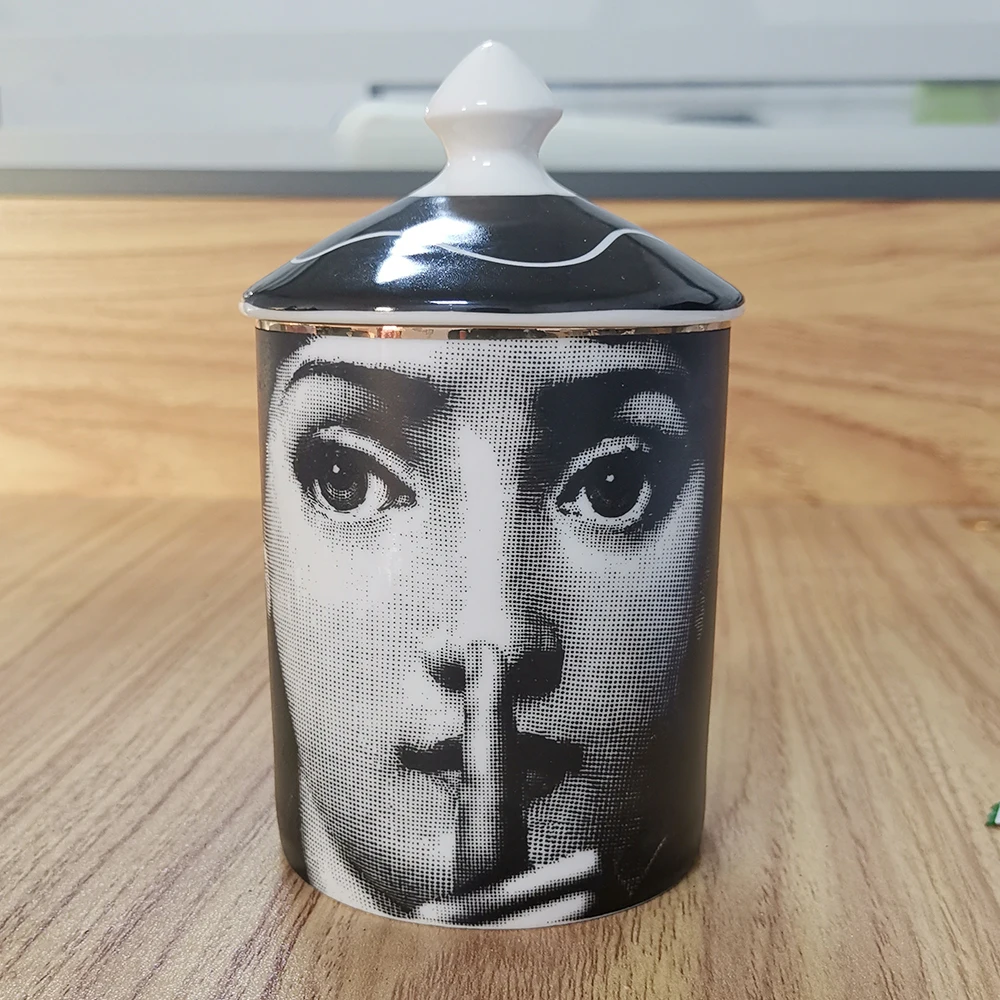 Fornasetti банка для хранения керамическая Ароматерапия Свеча пустая банка Красота Макияж кисточки банка ручка держатель Diy подсвечник лоток
