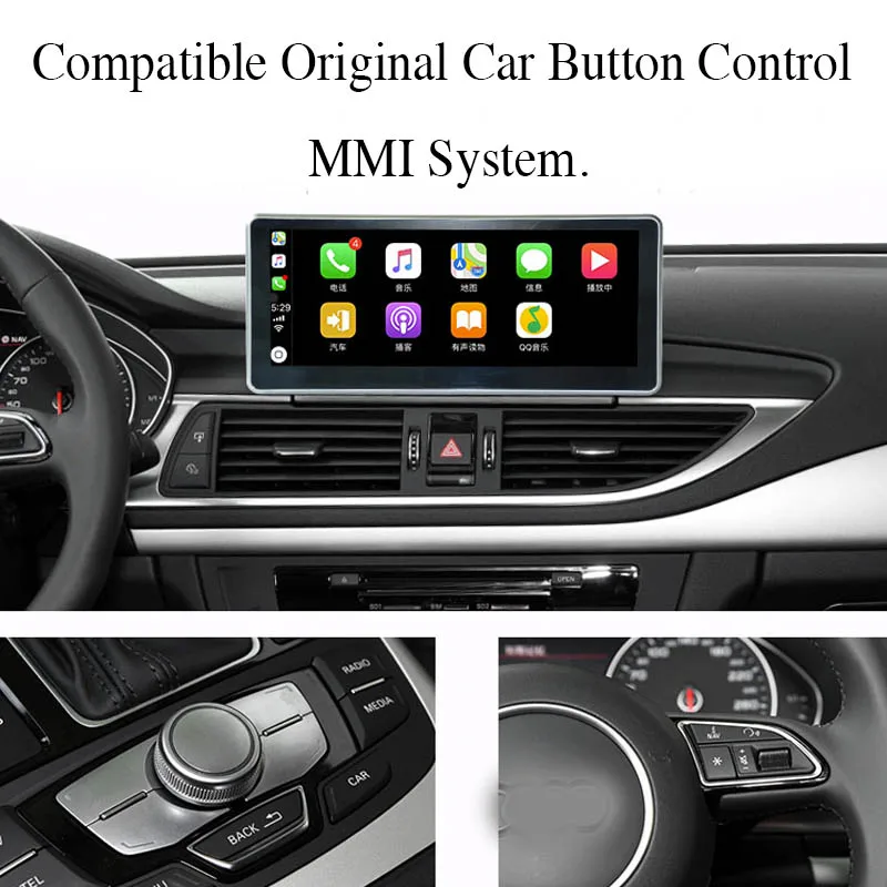 For Audi A6 A6L C7 RS6 MMI TFSi Car Stereo Audio Accessories Navigation GPS Navi Radio CarPlay 10.25 Screen With 360 BirdView 3D