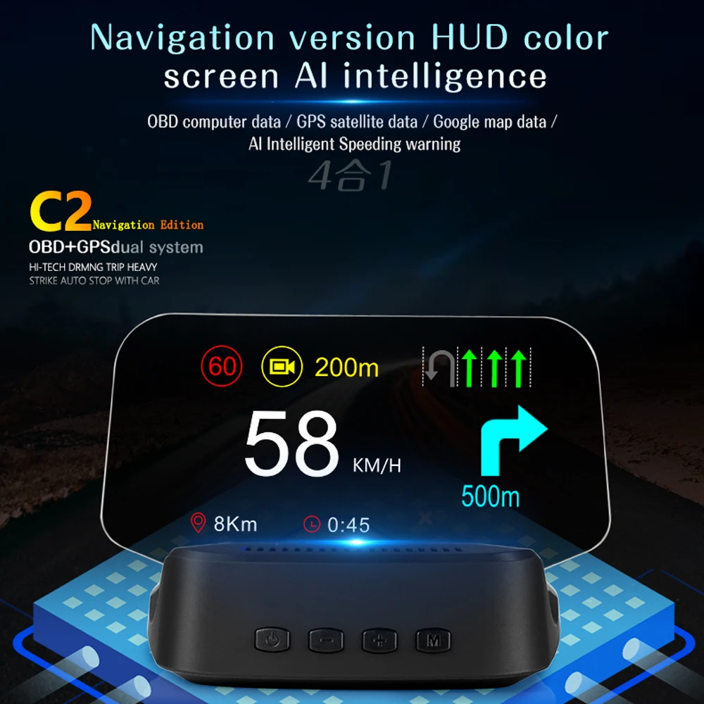 4 в 1 автомобильный GPS навигатор|Проекционный дисплей| |