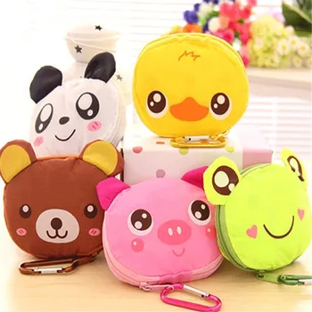 

New Travel Foldable Bag Storage Grocery Cute Cartoon Animal Shopping Bags Portable Recycling Reusable Ladies Tote Pocket