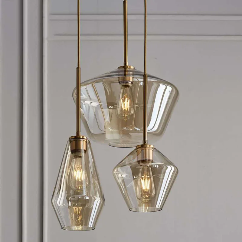 

Postmodern Simple Living Room Restaurant Pendant Light Nordic Glass Cafe Bar Led Suspended Lamp Creative Home Study Hanging Lamp