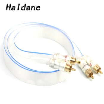 

Haldane Pair HIFI Nordost Silver Plated Cable Blue Wgite Heven king snake Gold Plated 2RCA Male to Male RCA Interconnect Cable