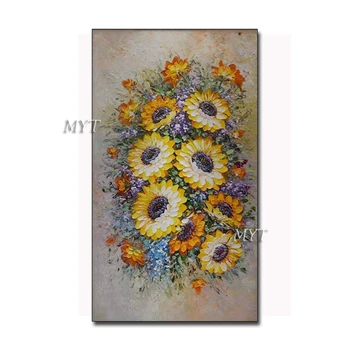 

100% Handpainted Sun Flower Oil Painting Modern Home Wall Decoration Paintings Picture Wall Art Canvas Unframed For Bedroom
