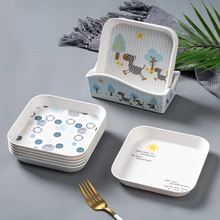 Creative Family Table Small Dish Square Fruit Dish, Dry Fruit Dim Sum Dish Thickens, Modelling Is Concise and Easy