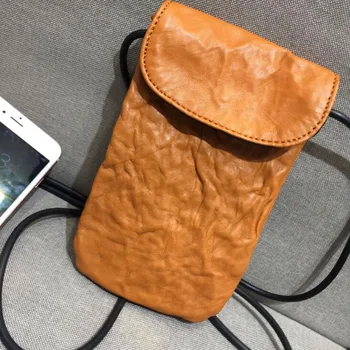 

High Quality 100% Leather Women Bag Soft Sheepskin Mob Phone Purse Small Simple Design Lady Fashion Shoulder Bags Female Bolsas