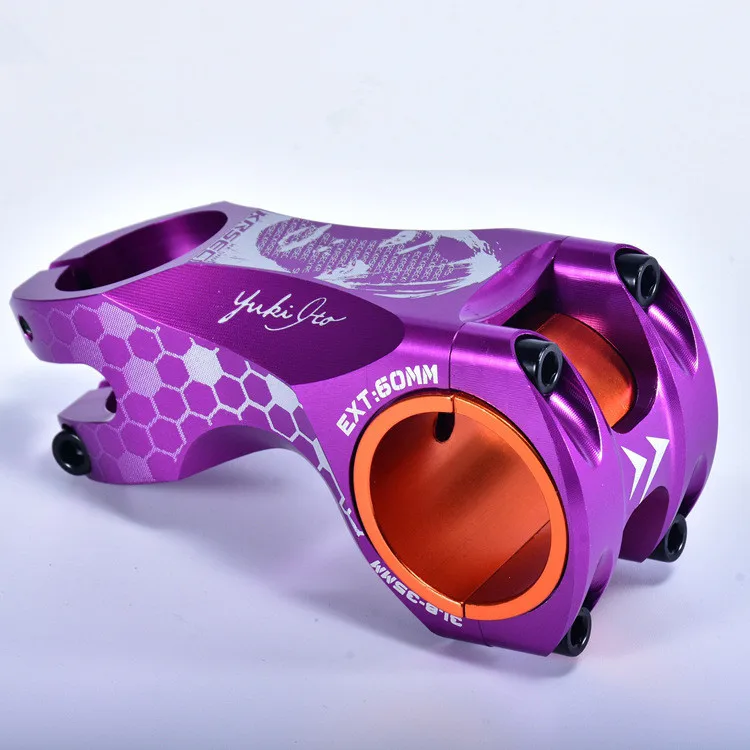 60mm Purple Beauty Велосипедный руль-17 градусов 35 мм 31,8 мм Калибр CNC горный велосипед отрицательный стояк - Цвет: 60mm Purple Beauty