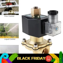 Обратный клапан 1/" дюймов Латунь Электромагнитный клапан, работающего на постоянном токе 12 В в электрического Воздух Вода Газ дизельного топлива DIN катушки