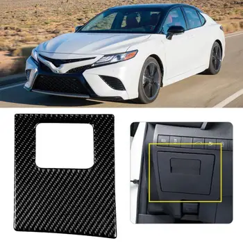 

Interior Decoration Main Driving Storage Box Cover Trim Sticker Fits For Toyota Camry 2018-2019 Carbon Fiber Car Accessory