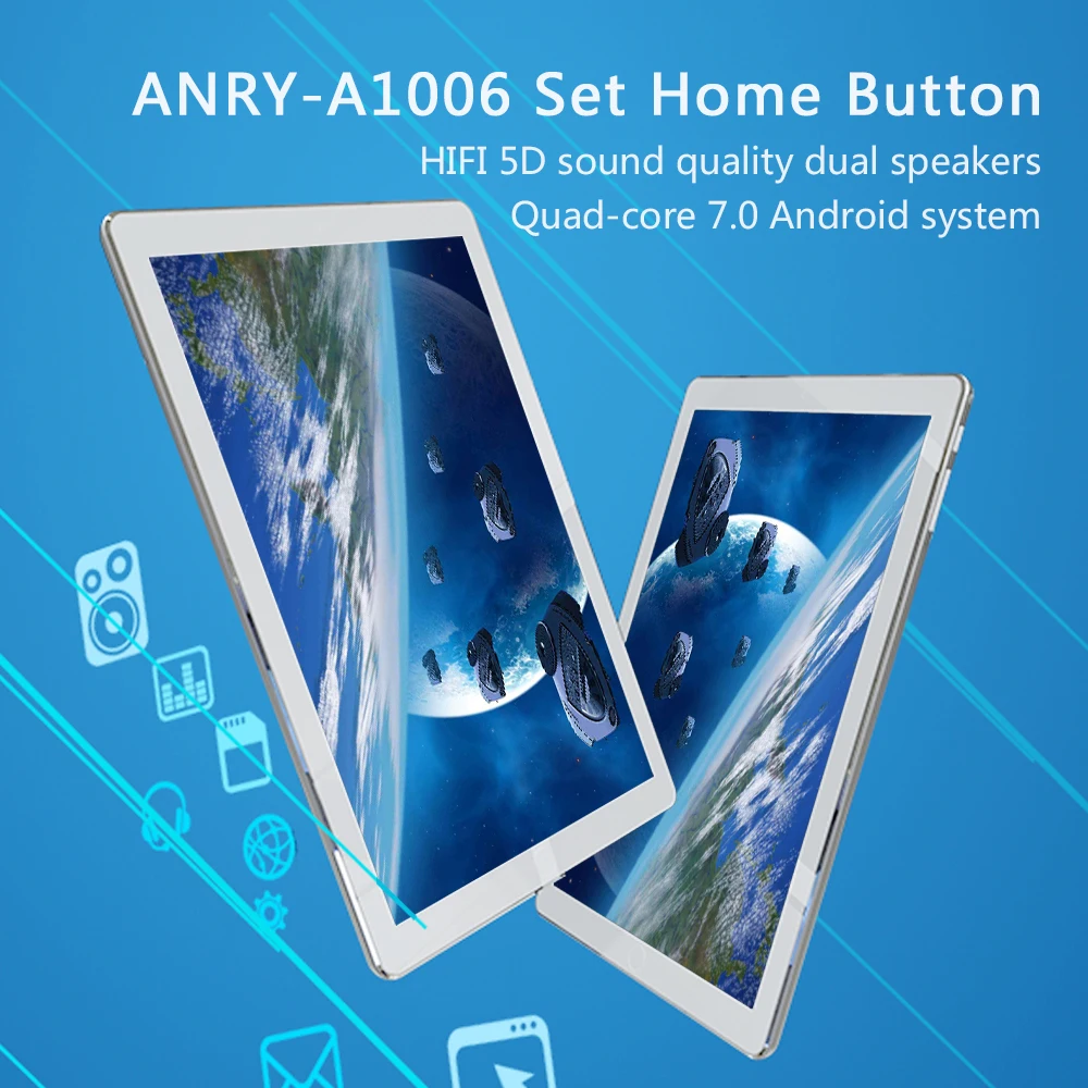 1006 10-дюймовый планшетный ПК с системой андроида и 7,0 Tablet Pc 4 ГБ/32 ГБ флэш-памяти, Bluetooth, Wi-Fi, 4 ядра планшет 1280*800 ips 3g телефон, планшет на OC Android 10,1