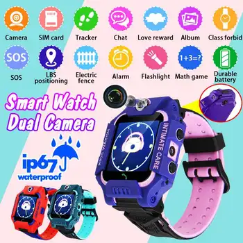 

Dual Camera Anti Lost Location Baby Smart Watch Kids SOS SIM GMS Phone Children LBS Positioning Tracker Watches LifeWaterproof