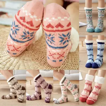 

Christmas Women Cotton Socks Print Thicker Anti-slip Floor Socks Carpet Socks Women's socks Keep warm winter socks