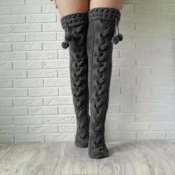 

Sexy knitted Thigh High Over The Knee Socks 2020 Fashion Women's Long Knitted Stockings For Girls Ladies Women Winter Knit Socks