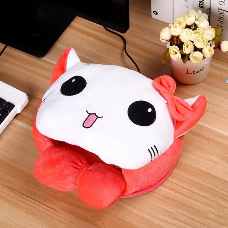 USB коврик для мыши с подогревом коврик для Мыши Mause alfombrilla ordenador грелка для рук с напульсником теплый зимний коврик для мыши USB порт X - Цвет: cat
