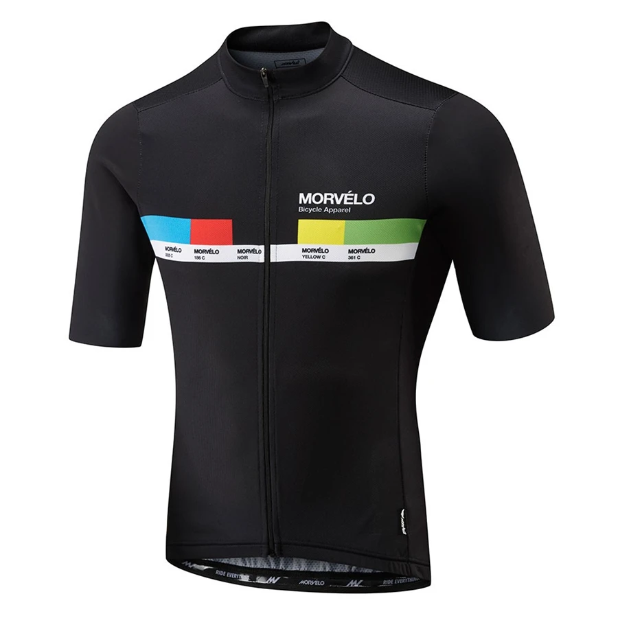 Morvelo Men Summer Clothing cycling Clothes kits short sleeve bib shorts men's Breathable Bib Shorts maillot ciclismo set - Color: Pic Color