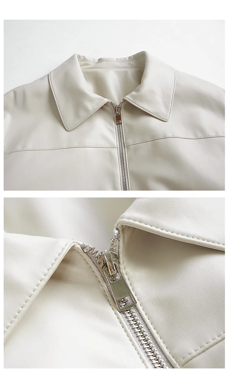 Кожаная куртка женская Женская Короткая кожаная куртка Pu локомотив Корейская версия лацкан короткое пальто маленькая кожа