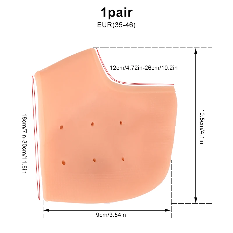 Elino силиконовый защитный гель для пятки, увлажняющие, с защитой от трещин, носки для пятки, массажеры для ног, для мужчин и женщин, для ухода за кожей ног, боли, рельефные подушки