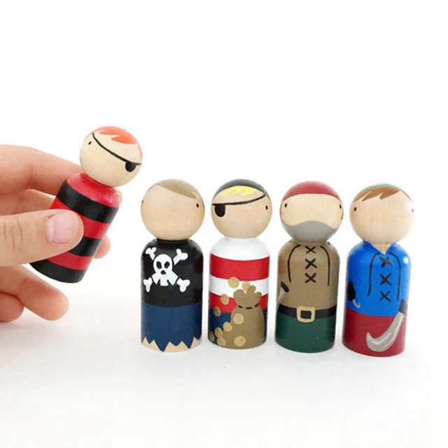 10pc Wooden Doll 65mm-35mm Wooden Blank Peg Dolls Girl Boy DIY Unfinished Doll Maple Rodent Handmade Baby Product Christmas Gift 5