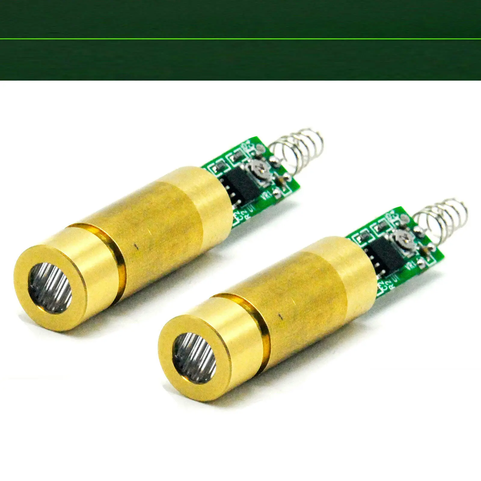 

2pcs 532nm 5mW 3V-3.7V Green Laser Line Diode Module w / Spring & Driver