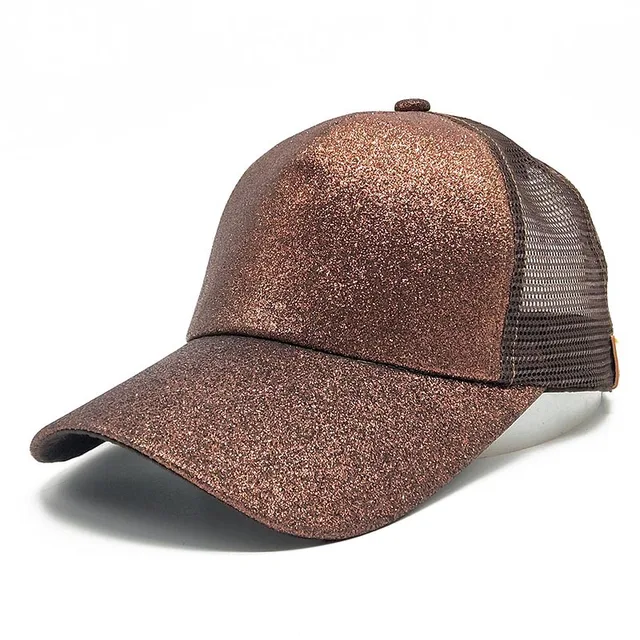 Women Mesh Baseball Cap Glitter 