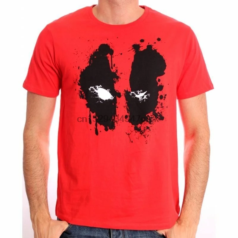 OFFICIAL COMICS DEADPOOL SPLATTER EYES SYMBOL RED T-SHIRT | Мужская одежда