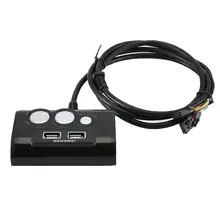 

1.5m Desktop Power Switch Practical Universal ABS PC Case Power Supply Button with USB Audio Ports for Home