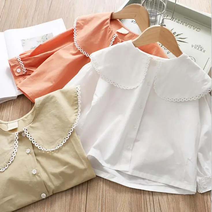 2020 Весенняя однотонная блузка для маленьких девочек модный детский топ