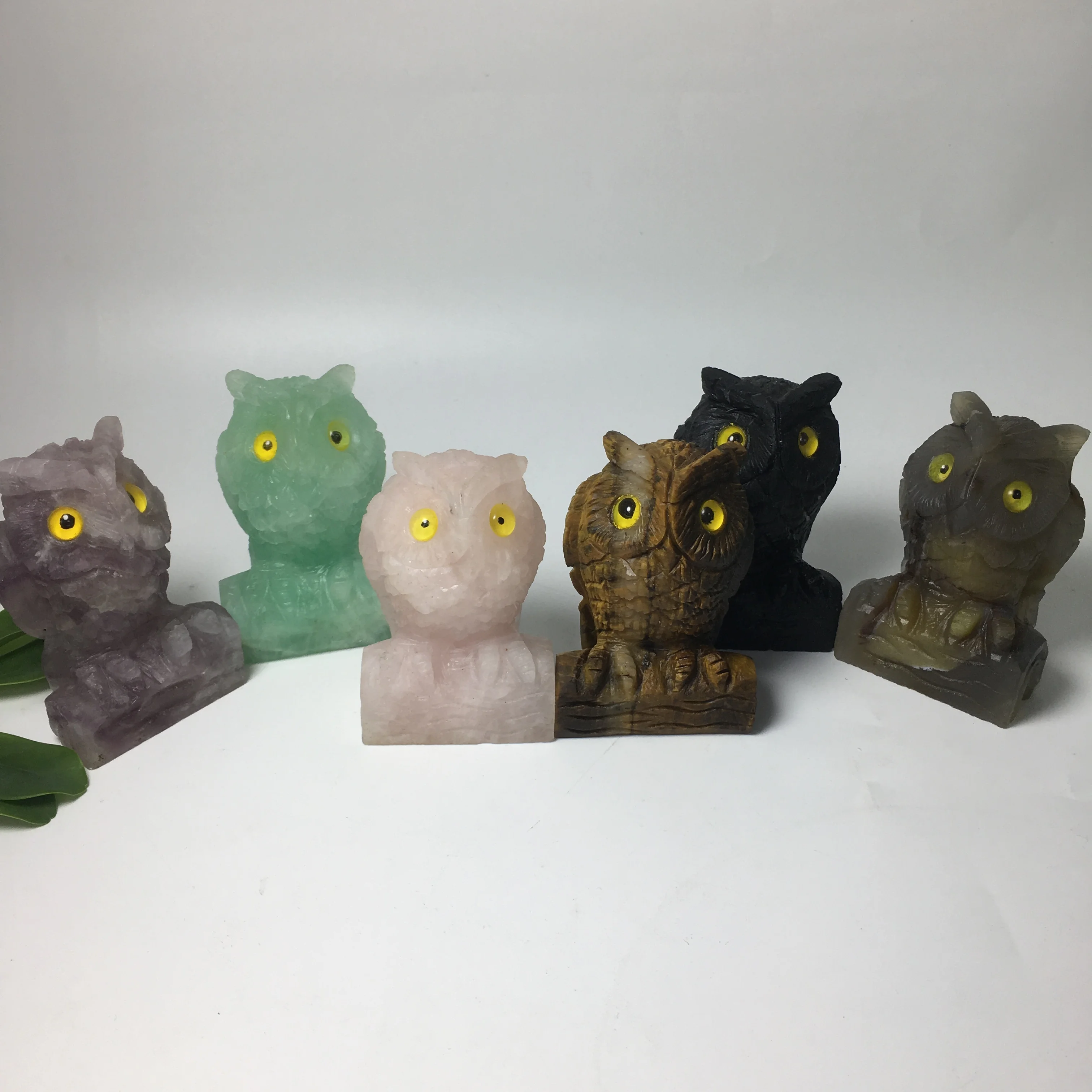 Z натуральный бисер из драгоценного камня фигурка натуральный камень, ручной работы исцеляющий рейки Мини Сова Фигурка для дома Decora статуя совы