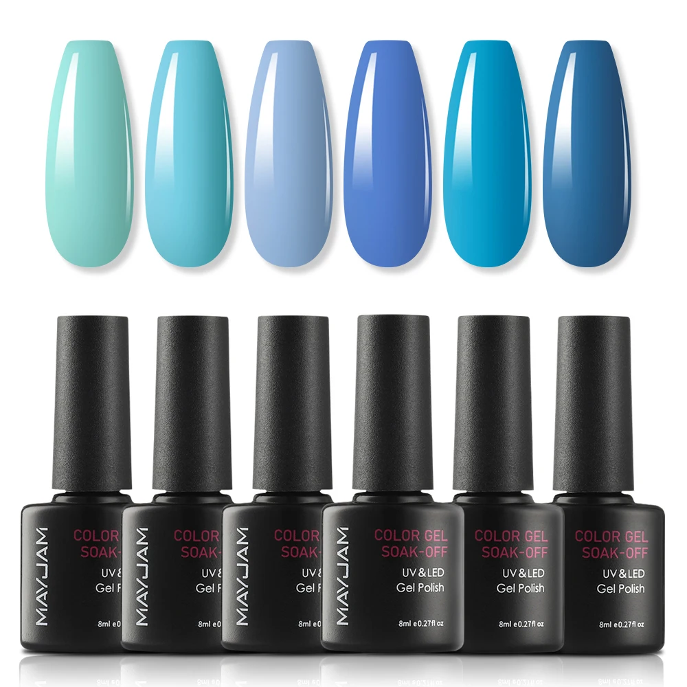 Gel Nail Polish Set All for Manicure Gel Kit Vernis Semi Permanent Varnish Hybrid 6pcs 8ml Natural Green Soak Off Gel Varnishes