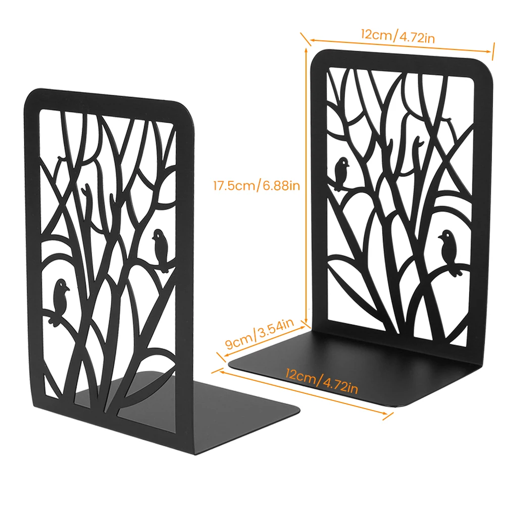 Book Ends Universal Metal Bookends for Shelves Heavy Duty Metal Non-Skid Bookend Supports Book Shelf Holder