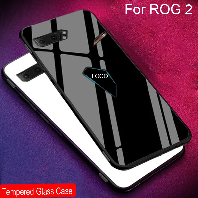 

Tempered Glass Case For Asus ROG Phone2 ZS660KL Gradient Color Back Cover For Asus ROG Phone2 ZS660KL Soft Silicone Phone Cases