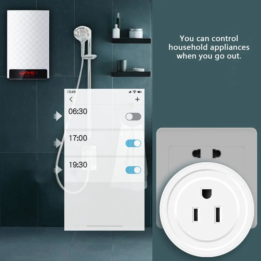 Smart Socket Plug WiFi Wireless APP Remote Voice Control Socket Adapter Power Timing Google Home Alexa Outlet Smart Home Socket