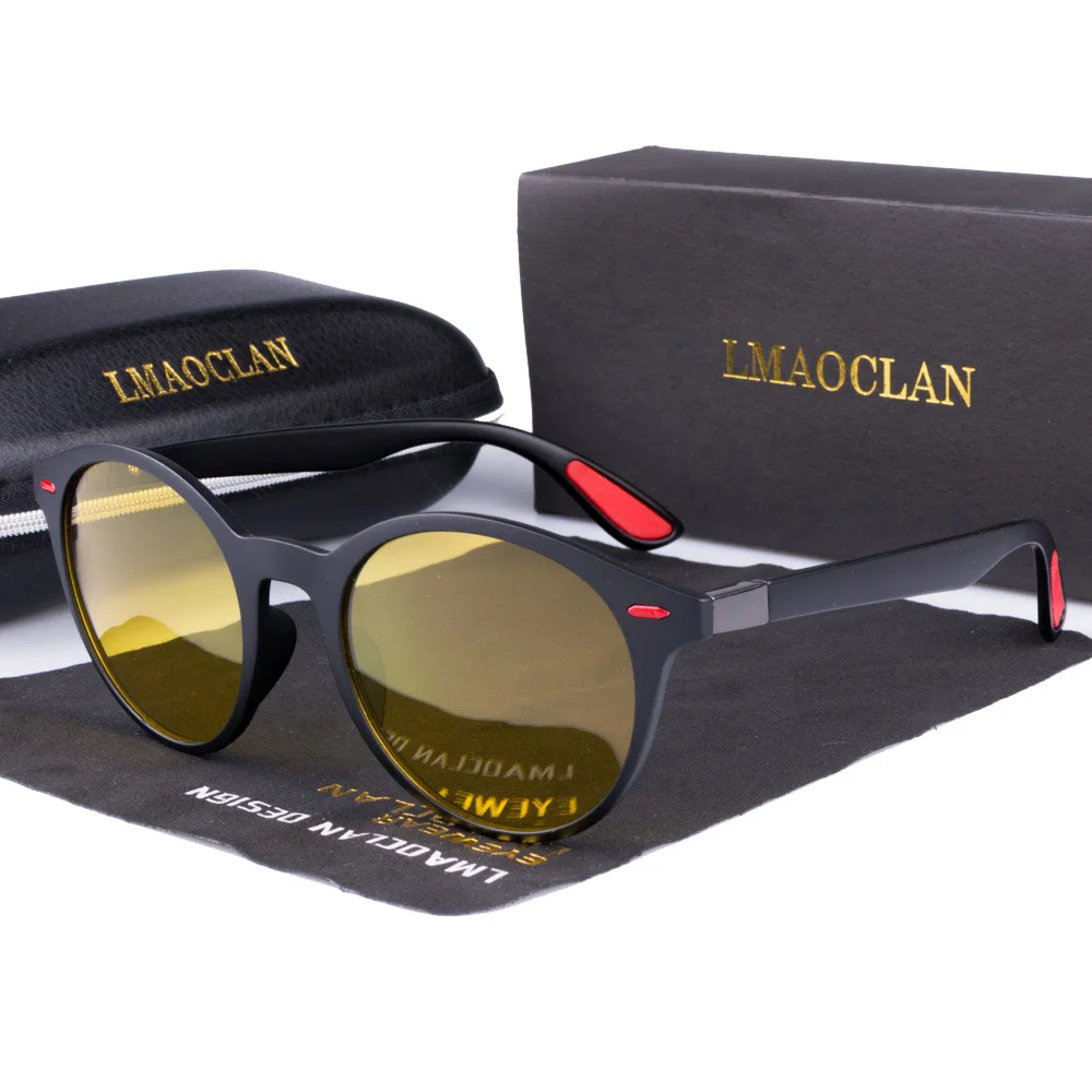 Дизайн TR90 поляризованные солнцезащитные очки для мужчин и женщин вождения Круглый Стиль Солнцезащитные очки мужские очки UV400 Gafas De Sol - Цвет линз: Night vision