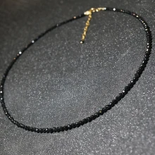 Простой черный бисер короткое ожерелье Женская мода ювелирные изделия Женский Чокер ожерелья бижутерия Femme женские вечерние ожерелье