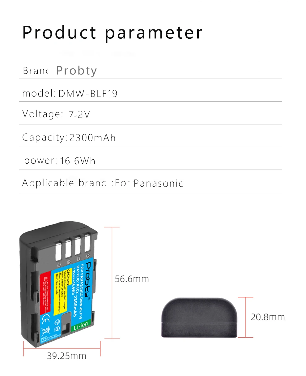 Аккумулятор для камеры 2300 мА · ч DMW-BLF19E DMW-BLF19 DMW BLF19 BLF19E + зарядное устройство с двумя USB-портами и ЖК-дисплеем для Panasonic Lumix GH3 GH4 GH5 (art.: 3a35f341bf0) - 3a35f341bf0