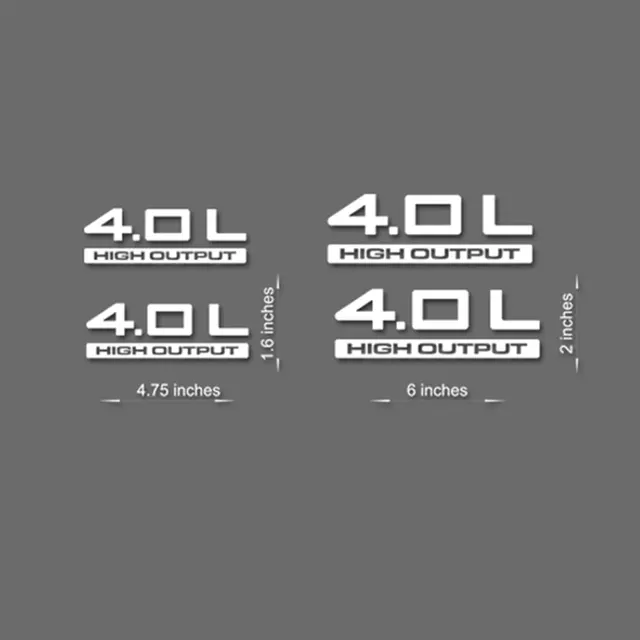 4 x for Jeep 4.0 L Wrangler Decal stickers hood fender TJ JK CJ YJ rubicon