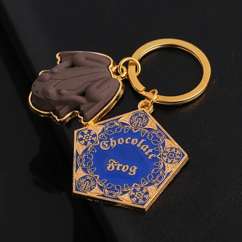 

Chocolate Frog Keychain Gold color Metal Pendant Hogwarts School Keyring Wizard Magic World Hig Quality Gifts Jewelry