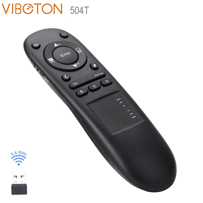 Viboton 504T многофункциональная лазерная указка с дистанционным управлением 2,4 ГГц Беспроводная воздушная мышь с тачпадом для Android tv Box PPT