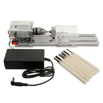 

7 Level Adjustable Speed 96W Max 3000RPM Rate Mini Lathe Beads Machine Polisher Table Saw Mini DIY Wood Lathe Kit Accessory