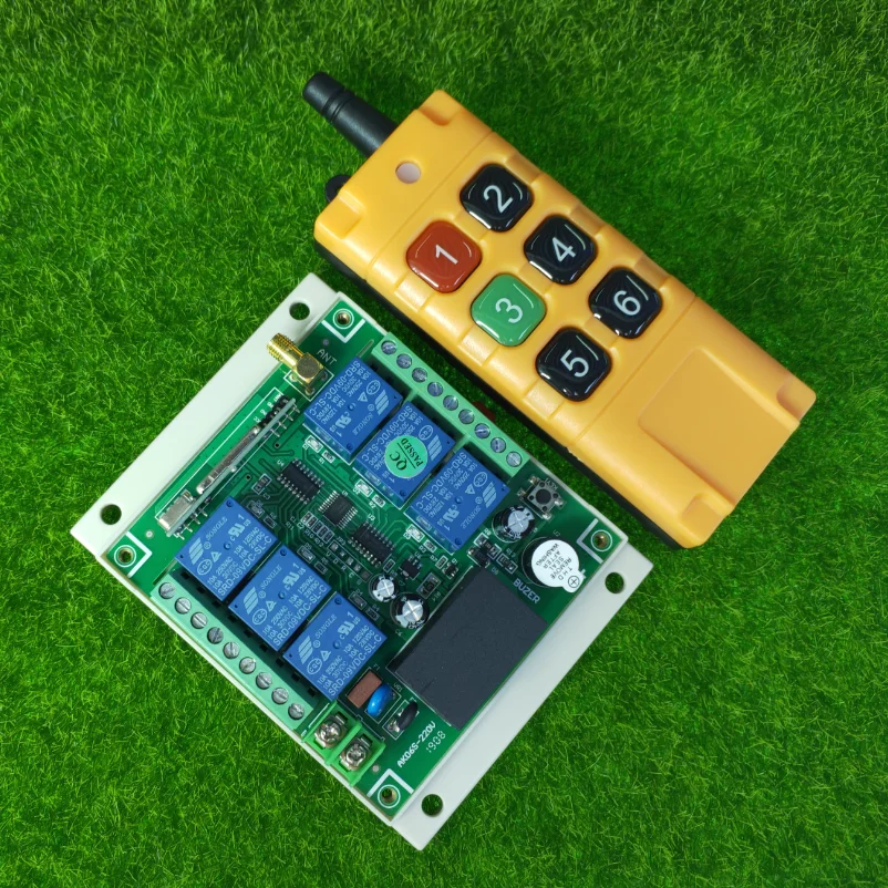 Промышленный секторный AC 110V 220V 6CH 10A RF беспроводной переключатель системы дистанционного управления с 300 M-1000 M дальний передатчик