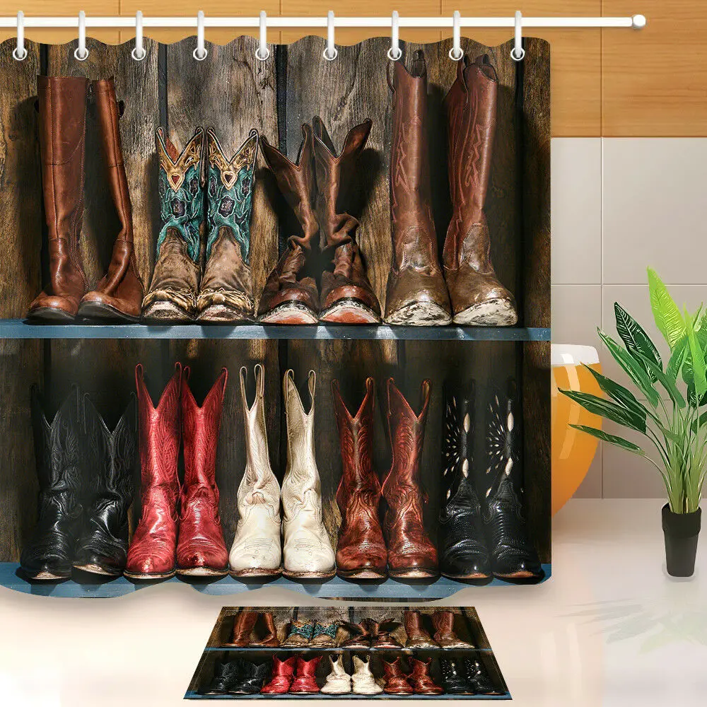 

Ретро ковбойский и Искусственный деревянный тканевый занавес для душа для декора ванной комнаты